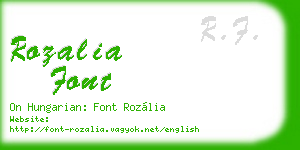 rozalia font business card
