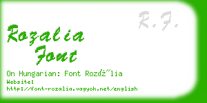 rozalia font business card